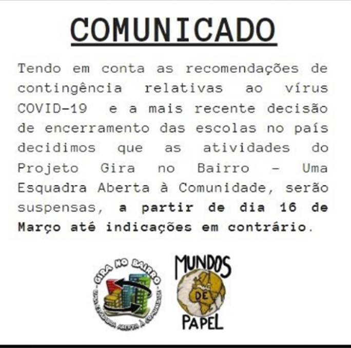 Notícia Comunicado Projeto Gira no Bairro